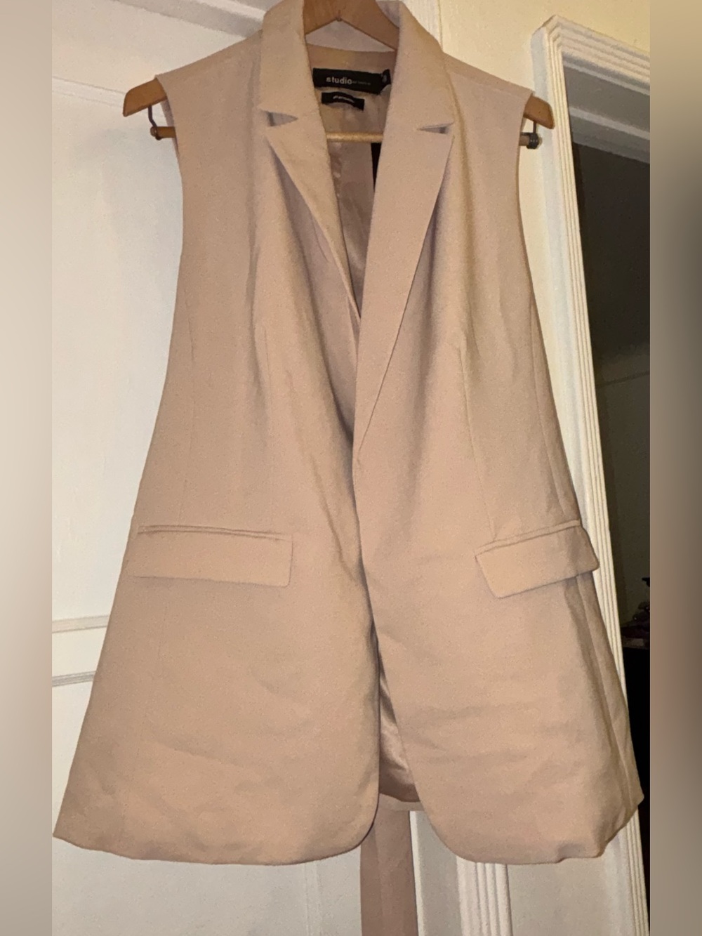 torrid Sleeveless Blazer Vest in Beige